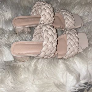 New without tags braided heeled mules
